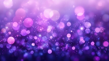 Violet bokeh light background, Abstract purple blurry unfocused sparkle glitter purple bokeh background wallpaper with copy space. Sparkling purple dust abstract violet luxury decoration background.