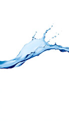 pure blue water splash isolated on white background, Paper Cutout style. with white shades