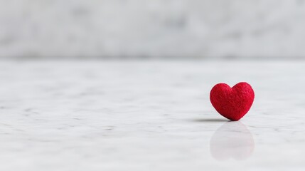 Fototapeta premium Red heart on marble surface