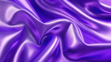 Abstract background from textured purple fabric. Purple silk satin fabric with waves. Beautiful backdrop for fashion, Silky, flowing drapery. Rich, smooth curtain with style and elegance.