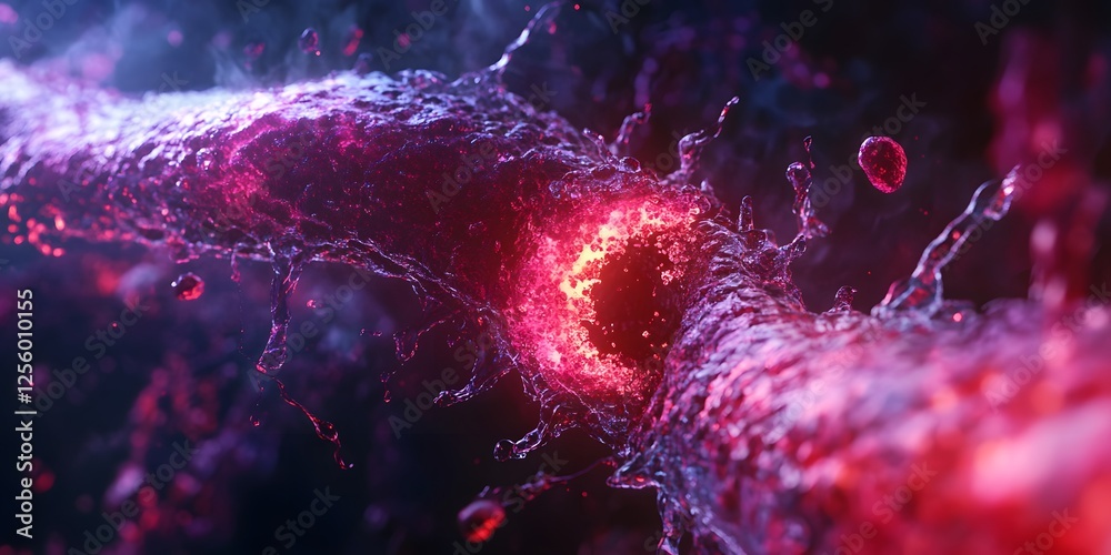 Aufkleber Abstract Visualization of Colorful Fluid Motion in Dark Space