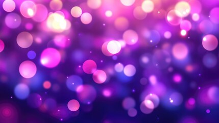 Fototapeta premium Violet bokeh light background, Abstract purple blurry unfocused sparkle glitter purple bokeh background wallpaper with copy space. Sparkling purple dust abstract violet luxury decoration background.