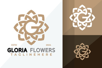Letter G Flower Logo Icon Vector Design Illustration