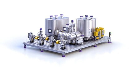 Futuristic Factory Assembly Line with Automated Precision Lubrication System