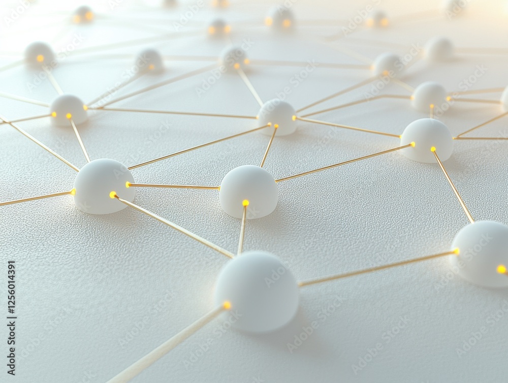 Poster connecting nodes in a digital network technology framework abstract visualization modern environment