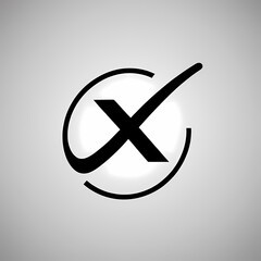 Obraz premium Abstract Black Wave on White Background. Sport energy logotype