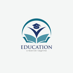 Fototapeta premium Education logo, College, academy, online, pen, team, university, school icon logo template 