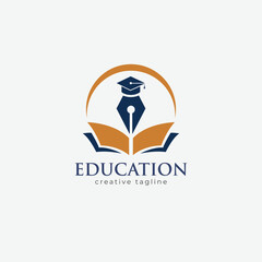 Education logo, College, academy, online, pen, team, university, school icon logo template 