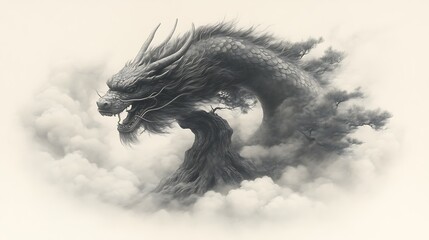 Fototapeta premium Majestic Dragon Entwined With Ancient Bonsai Tree