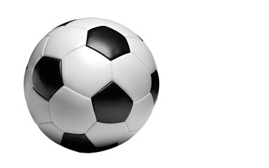 Fototapeta premium A classic black and white soccer ball, isolated on a empty plain background