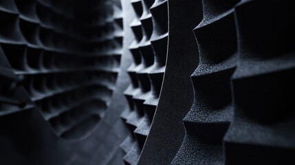Voice-over recording room with high-density foam, a microphone isolation shield, and a sound-absorbing floor covering