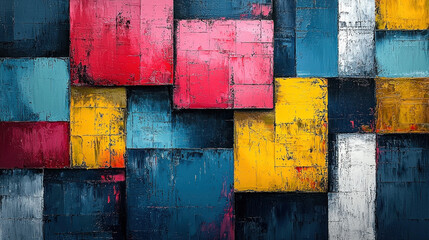 Colorful abstract textured squares background, ideal for modern art or design projects