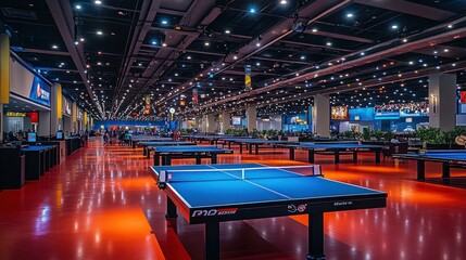 Indoor Ping Pong Arena, Entertainment Complex, Night