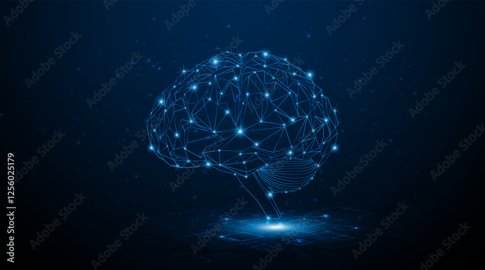 Leinwandbilder Artificial neural network or artificial intelligence brain. Digital brain science for future learning. modern technology innovation concept background	