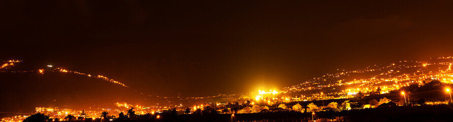 the landscape of tenerife island at night panorama