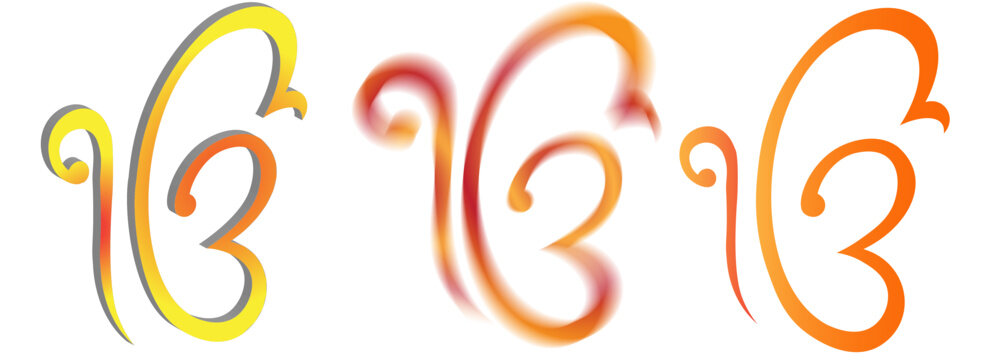 set of colorful abstract ek onkar