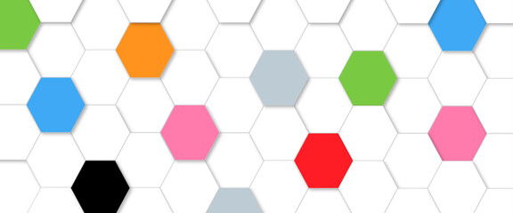 Abstract modern science or technology concept banner hexagonal shapes background. Technology background with hexagons shape pattern. 