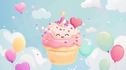 Vibrant Happy Birthday Strawberry Cake with Fresh Berries and Creamy Frosting