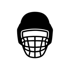 Ice hockey goalkeeper silhouette vector flat illustration design on white background.