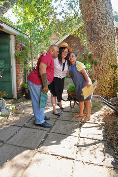Disabled people in community garden