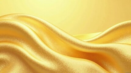 Obraz premium Golden Fabric Draped in Elegant Waves, a Luxurious Textured Background Ideal for Design Projects and Presentations