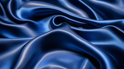 Obraz premium Stunning Deep Blue Silk Fabric Texture