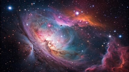 Fototapeta premium Cosmic Nebula Swirling Colors, Stellar Composition, Deep Space Image, Astronomy, Space Photography, Nebulae Nebula, space