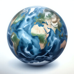 Watercolor design. Planet earth on white background