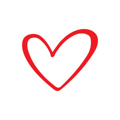 Heart clip art design on plain white transparent isolated background for card, shirt, hoodie, sweatshirt, apparel, tag, mug, icon, poster or badge