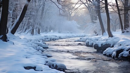 Head Of The Charles at Winter River Landscape: Nature and Water Meet Boston's Best Crew in Frozen River Race