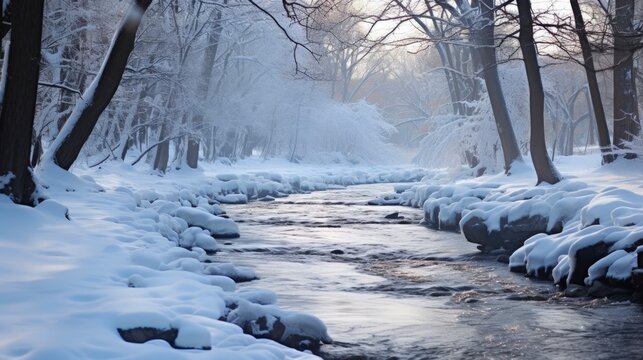 Head Of The Charles at Winter River Landscape: Nature and Water Meet Boston's Best Crew in Frozen River Race