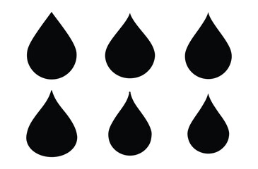 water drop silhouette, water drop line art vector design, liquid droplet illustration