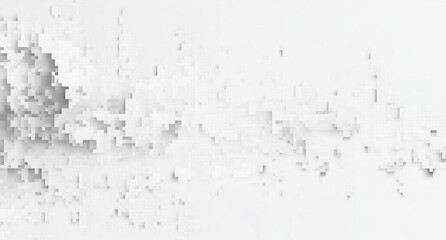 White abstract pixelated background creating a futuristic landscape