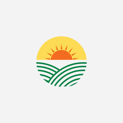 Agriculture organic icon illustration logo template