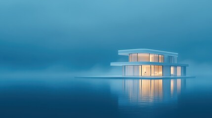 Tranquil waterfront house, a serene escape with breathtaking views of nature's beauty