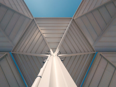 Modern architectural design of a transport hub in Madrid