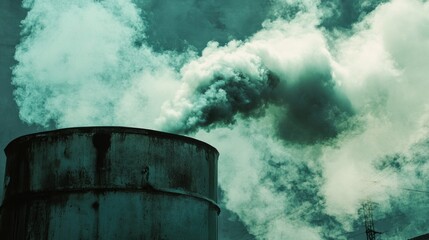 Pollution and Industrial Emissions: A Dark Teal Sky