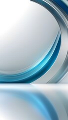 Minimalist circular architecture in turquoise and white with reflective surface with copy space	