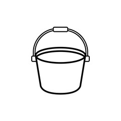 plastic water bucket icon, simple flat style, illustration, logo sign symbol pictogram template, for ui or ux isolated on white for mobile app, editable