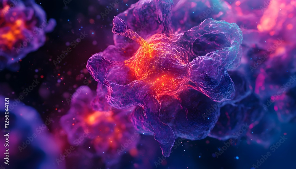 Poster Vibrant Abstract Representation of Cellular Structures in Detail