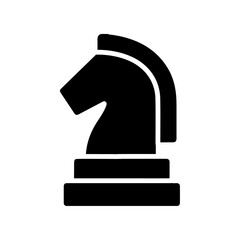 chess knight icon Flat symbol set outline