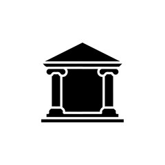 court house icon Flat symbol set outline