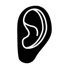 ear icon Flat symbol set outline