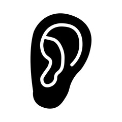 ear icon Flat symbol set outline
