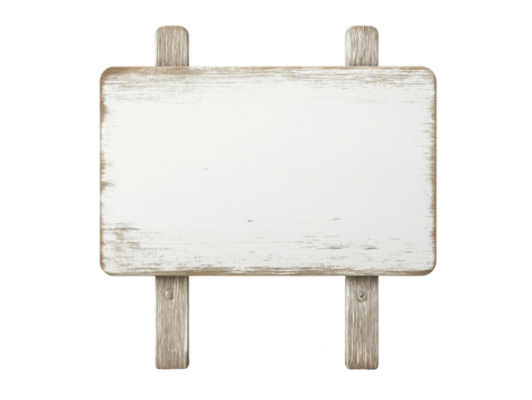 Blank protest sign on wooden stick with transparent background