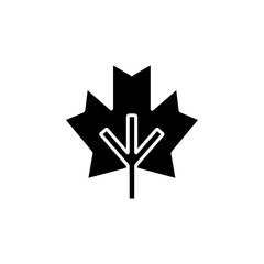maple leaf icon Flat symbol set outline