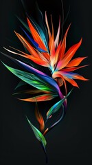 Abstract background with coloured image of a tropical flower, perfect for cover design, promotional materials or digital artwork that requires bright and memorable visual elements.