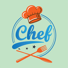 Cooking food  abstract gradient logo