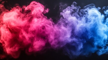 Fototapeta premium Abstract Pink And Blue Smoke Swirls On Black Background