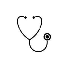 stethoscope icon Flat symbol set outline